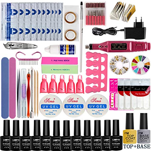 Nail Set UV LED Lamp Dryer With 12Pcs Nail Gel Polish Kit Soak Off Manicure Tools Set Electric Nail Drill For Nail Art Tools no lamp