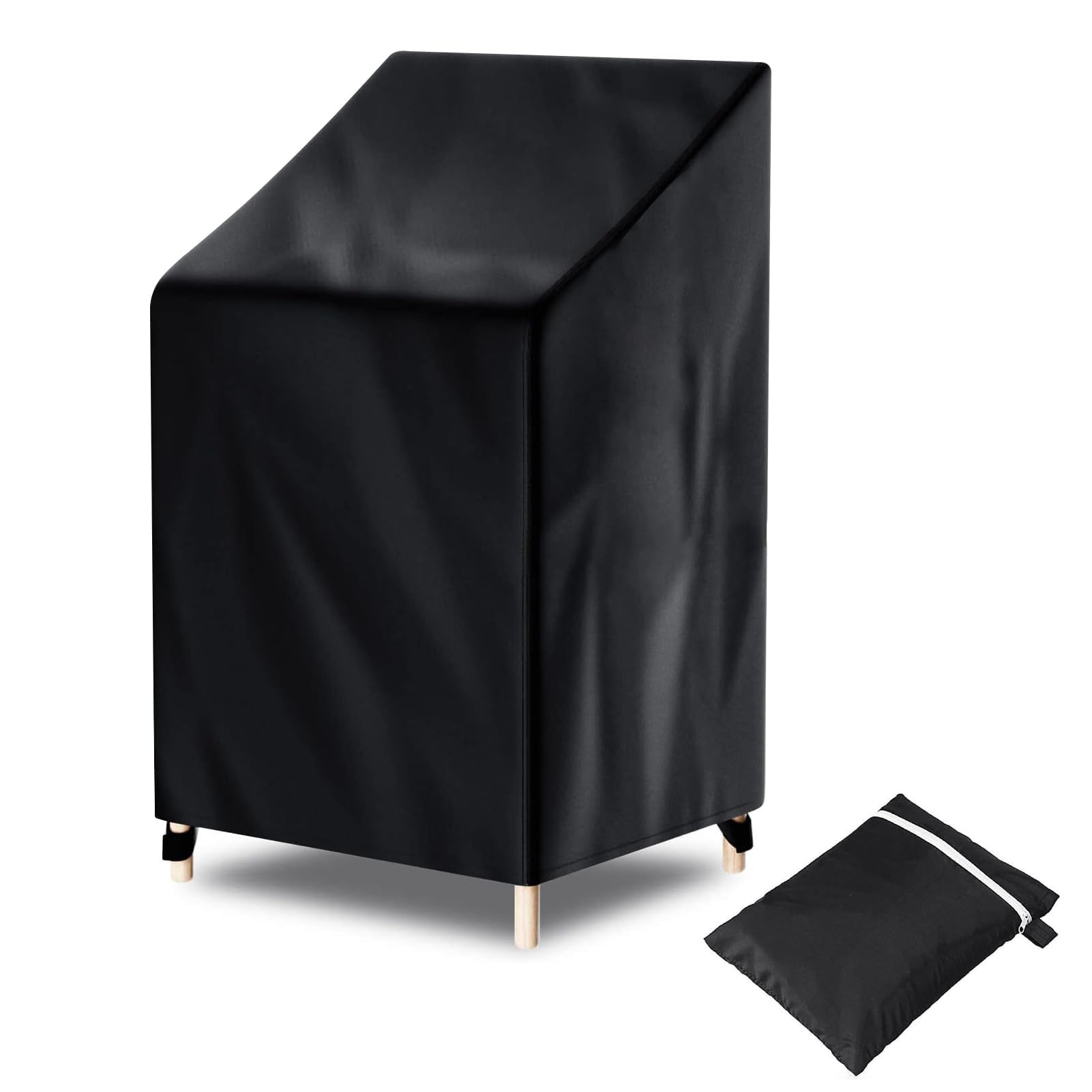 Donken Stacking Chair Cover Waterproof Oxford Fabric, Fade & Mold Resistant – Fits Stacking Chairs 70x75x85/120cm – Outdoor Patio Furniture Protection (1 Pack)