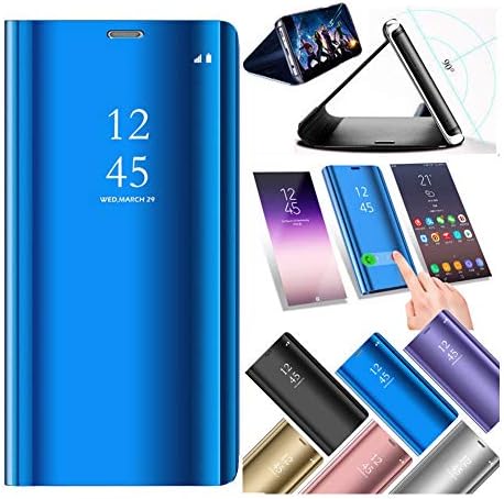 Vanqiang Mirror Smart Case Compatible with Huawei P Smart P20 Lite P30 Pro P10 Nova 3 3i 4 Honor 10 Lite 8x 8 9 Lite V20 Play Mate 20 10 Cover (Silver, Compatible with Huawei P10)