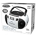 Jensen CD-545MP3 Black/White Top-Loading CD/MP3 AM/FM Radio Cassette Player, and Recorder Boombox Home Audio, Aux, Headphone (Black/Matte White)