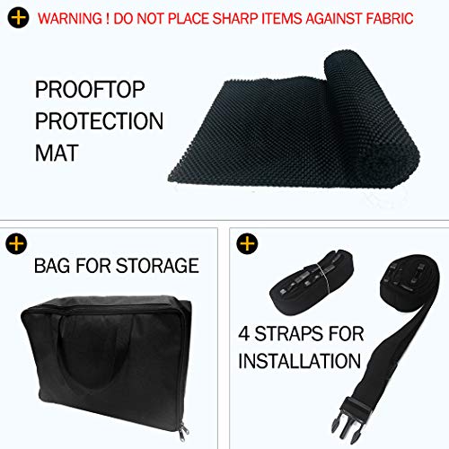 Car Roof Bag (18 Cubic Feet) with Protective Car Roof Mat & Storage Bag 1000D Waterproof Rooftop Cargo Carrier Heavy Duty Roofbag Excellent Military Quality Bag Fits All Cars with/Without Rack