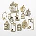 Youdiyla 100g Birdcage Charms Collection - Hollow Bird Cage Love Bird Cage Bird in a Cage Metal Pendants for Jewelry Making DIY Findings (Bronze HM30)