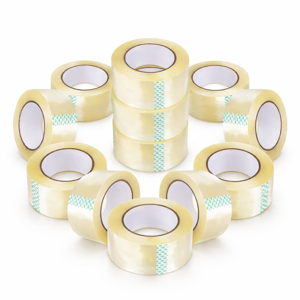 1ABOVE Clear Packing Tape 48mm x 66m (12 Rolls) — Heavy Duty 54 Microns | Strong Parcel Tape for Moving Boxes, Packaging & Shipping