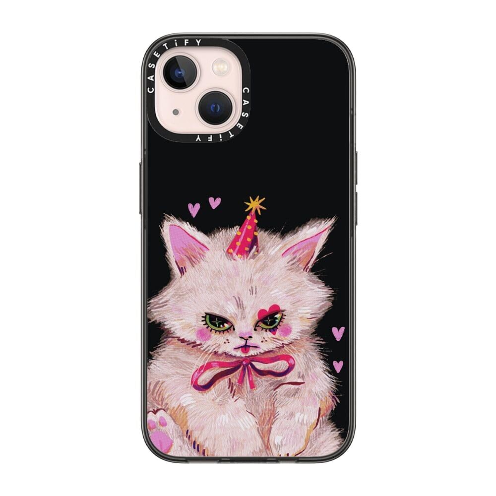 CASETiFY Compact iPhone 13 Case [2X Military Grade Drop Tested / 4ft Drop Protection] - CLOWN KITTY - Clear Black — image 1