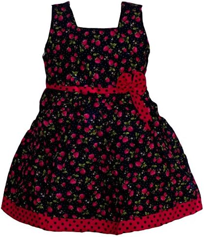 All About Pinks Girl's Cotton Strawberry Printed Frock