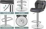 Yaheetech Bar Stools Set of 2 PU Leather Swivel Adjustable Grey view 8