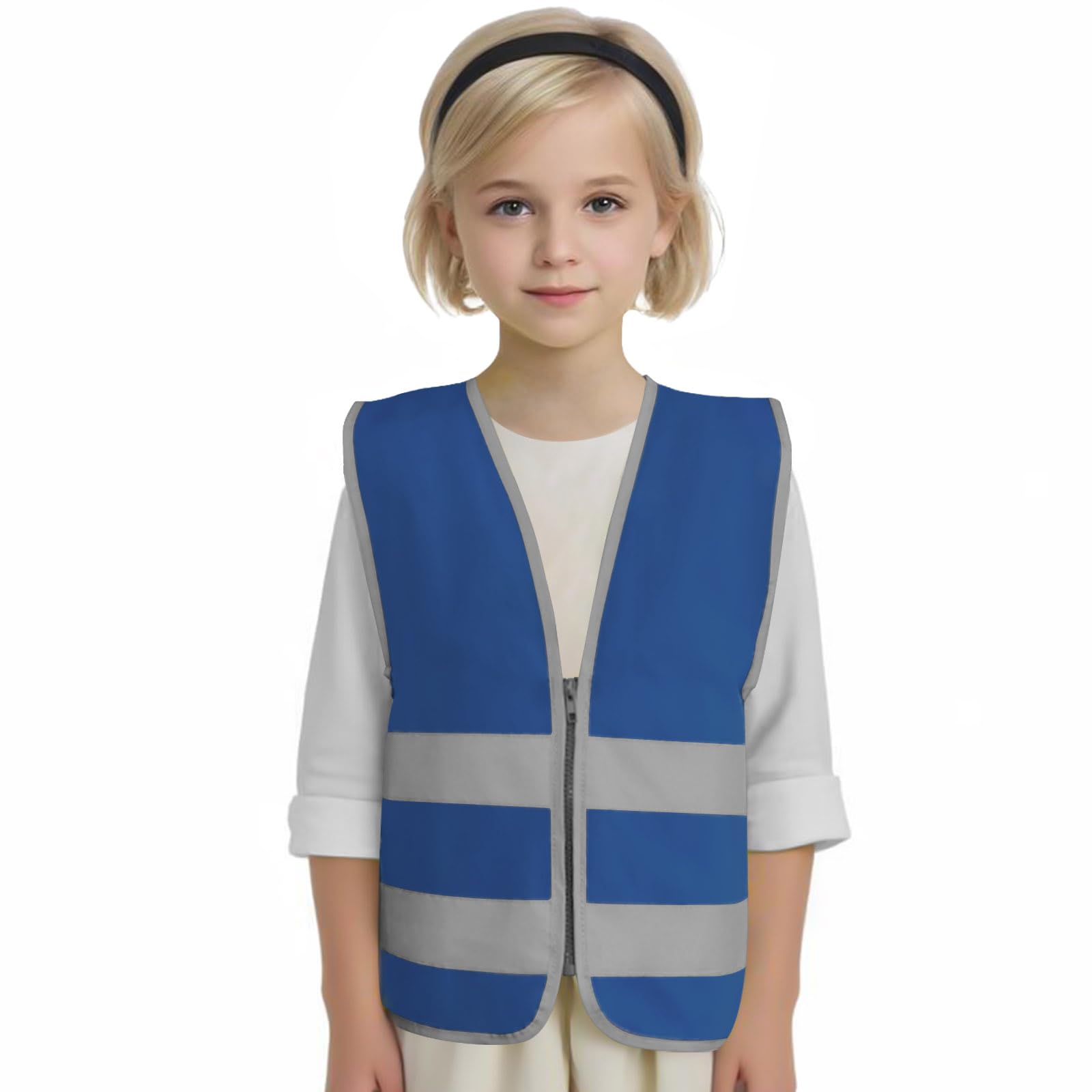 GRAUNTON Kids High Vis Vest, Kids Hi Vis Vest for Biking, High Visibility Vests for Children, Walking, Commuting, Hi Vis Vests Kids, Blue,XS. — image 1