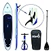 LOWEST PRICE EVER - Atlantis Paddle Boards SUP Inflatable Paddle Board - Oversize Mat For Doubles, Yoga & Dogs - Carrier Bag, Floating Adjustable Paddle, Ankle Leash & Bravo Dual Action Pump