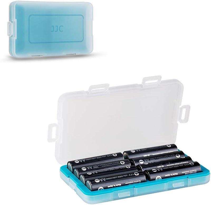 JJC 8 Slots Hard Plastic Batteries Storage Box for 8 AA Batteries