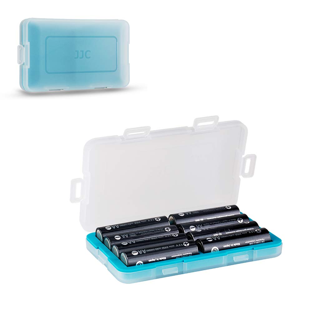 JJC 8 Slots Hard Plastic Batteries Storage Box for 8 AA Batteries