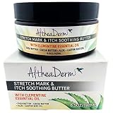 AltheaDerm Natural Stretch Mark and Itch Soothing Butter with Clementine Essential Oil, 6.5 oz