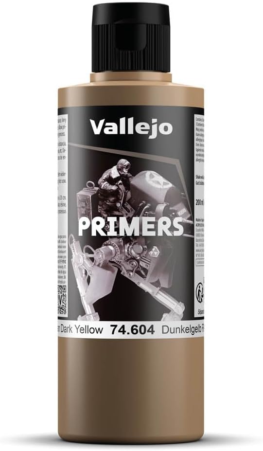 Vallejo Primers Acrylic Paint Dark Yellow 200ml For Airbrush Modeling