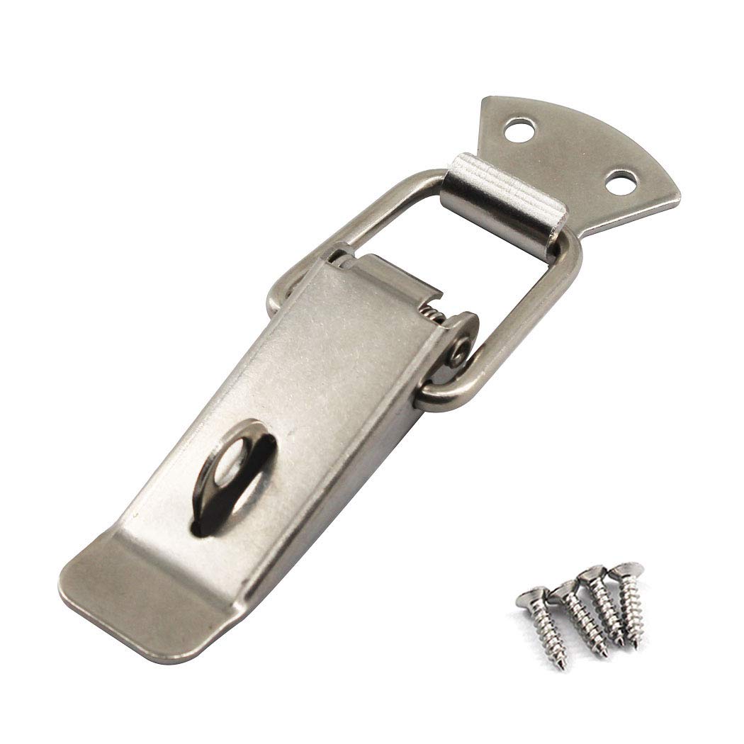 (4 Pieces) Stainless Steel Spring Loaded Latch Clamp Clips for Tool Box,Cases