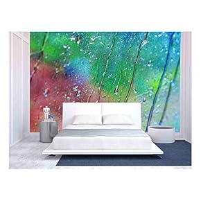 Water Drop on Glass - Removable Wall Mural | Self-Adhesive Large Wallpaper - 66x96 inches