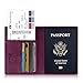 Fintie Passport Holder Travel Wallet - Premium Vegan Leather RFID Blocking Case Cover - Securely Holds Passport, Business Cards, Credit Cards, Boarding Passes, Purple