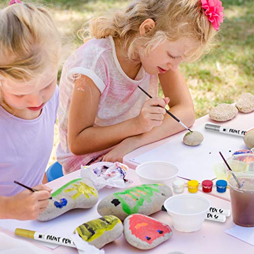 Premium Rock Painting Craft Kit - Includes Smooth Pebbles, Acrylic Paint Pens, Paints and Brushes -  - //coolthings.us