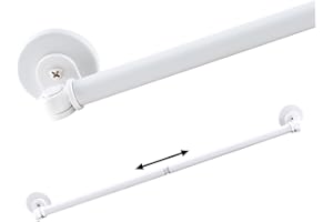 TURQUOIZE Magnetic Curtain Rod for Metal Door 16"-28", Magnet Cafe Curtain Rod For Small Window No Drill Rods Magnetic Sash Rods, White, 1 Pack