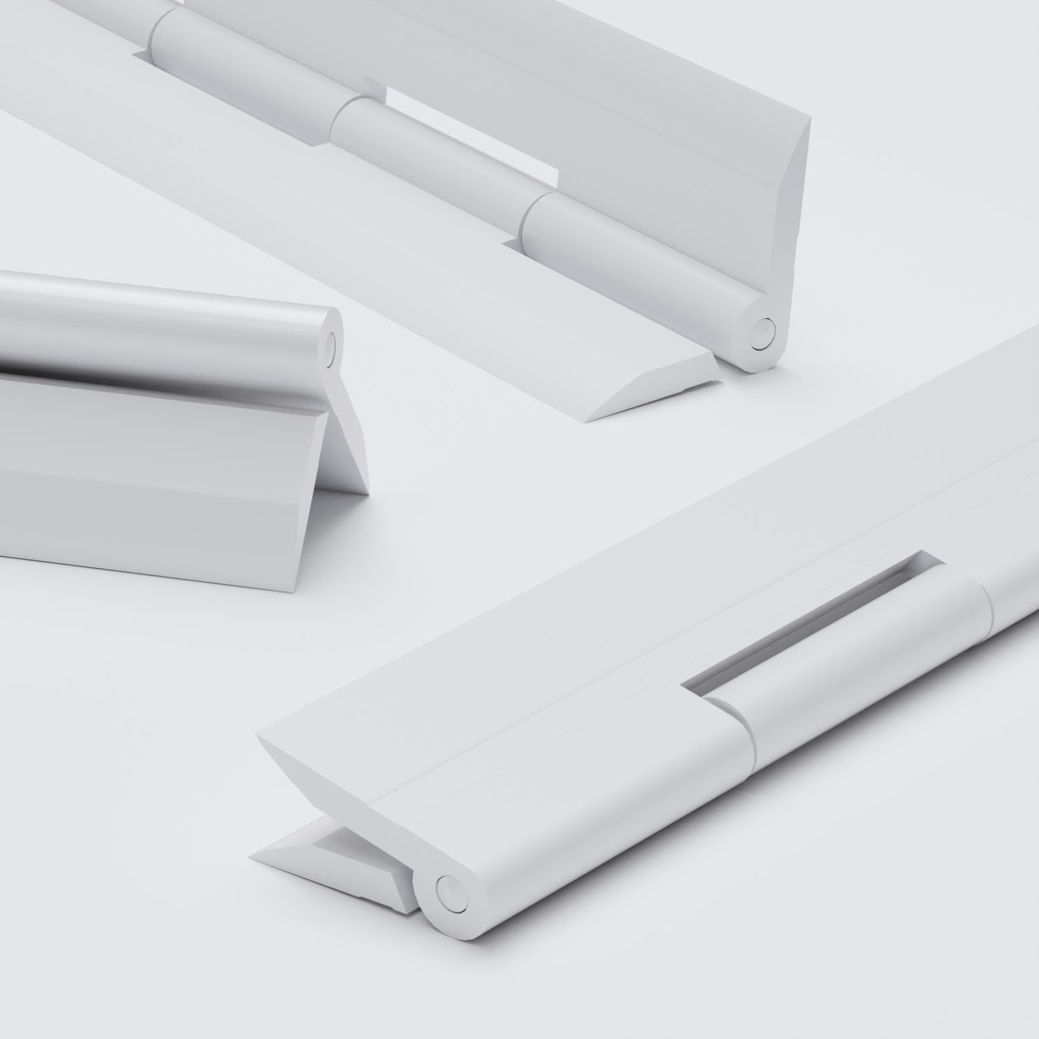 3 x Acrylic Hinge 200mm White, Continous Acrylic Piano Hinges,