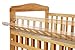 LA Baby Compact Non-folding Wooden Window Crib with Safety Gate, Natural