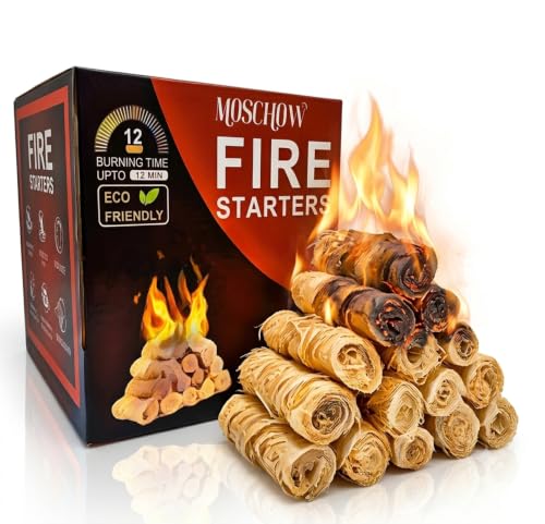 Fire Starter - 150 pcs xxl Natural Odourless Charcoal Starter & Campfire Firestarters | BBQ Grill, Outdoor Fire Pit, Camping Quick Wood Starters for Wood Stove, Fireplace, Chimney, Smoker, Pizza Ovens