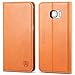 Galaxy S7 Edge Case, SHIELDON Genuine Leather Case Wallet, Premium All-Purpose Flip Book Case Magnetic Closure w/Stand Feature & ID Card Slots Compatible with Samsung Galaxy S7 Edge, Brown
