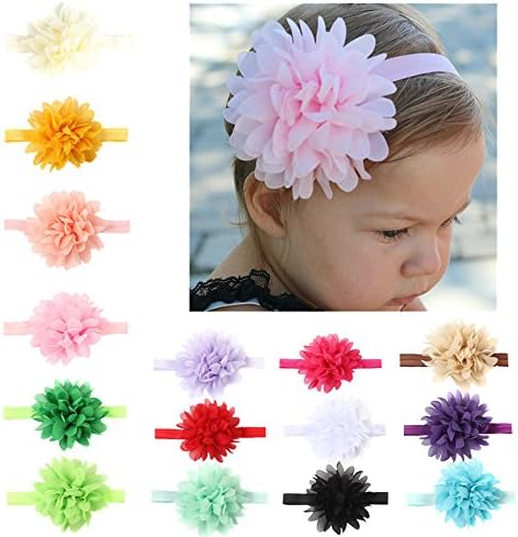 DoMii Baby Girl Bows and Headbands Newborn Flower Headbands for Photography Infant Nylon Headband