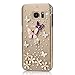 Galaxy S7 Case (Not for Edge) - Mavis's Diary 3D Handmade Bling Crystal Lovely Butterfly Flowers with Shiny Sparkle Rhinestone Diamonds Design Clear Hard PC Cover for Samsung Galaxy S7 (2016)