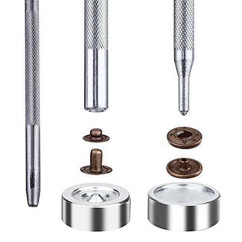 240 PCS Snap Fasteners Snaps Button Press Studs with 4 Pieces Fixing Tools and a Box, 12.5 mm in Diameter, Aunifun