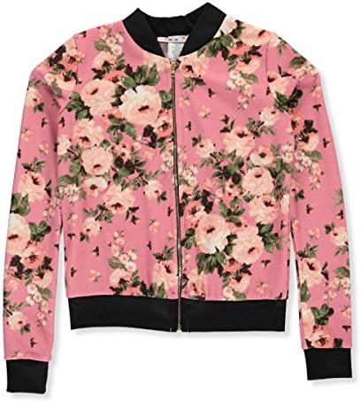 Boho Girlz Baby Girls' "Flower Power" Flight Jacket - blush, 7-8