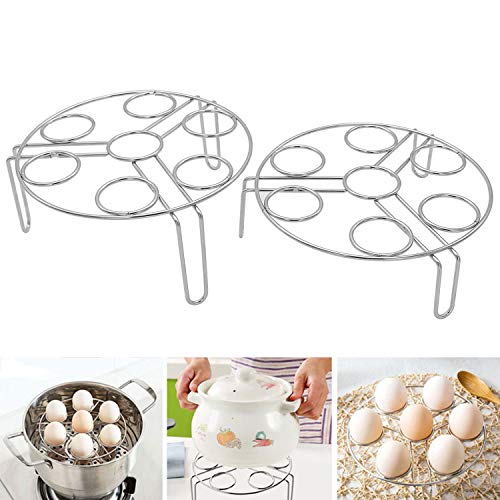 HouseHoo Egg Steamer Rack for Instant Pot, Egg Rack, Premium Stainless Steel Egg Rack for Instant Pot Accessories, Kitchen Durable Tool, 2 Sizes Egg Steamer Rack Compatible with Instant Pot (2 Pack) (Unstackable)