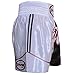 Farabi Sports Muay Thai Shorts Kickboxing Shorts MMA Boxing Training Shorts (White/Black, X-Large)