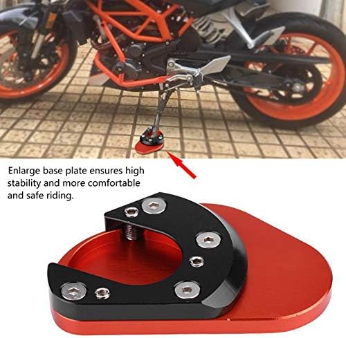 SHINEAB STORE - For KTM 390 Duke 2013 2014 2015 2016 2017 Motorcycle Orange CNC Side Stand Kickstand Enlarge Plate Pad