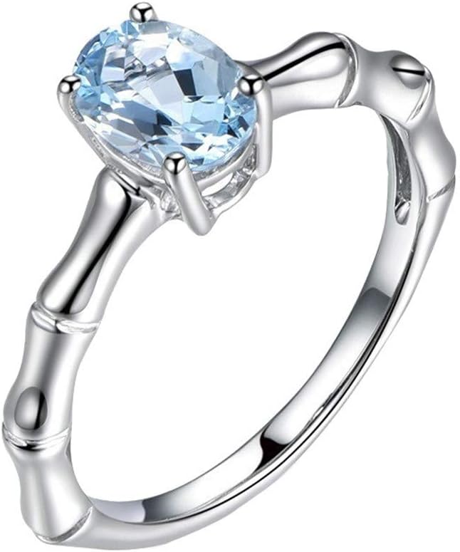 Clearance Ring, Lady Floral Transparent Diamond Flower Vine Leaf Rings Wedding Gift (Light Blue, 10)