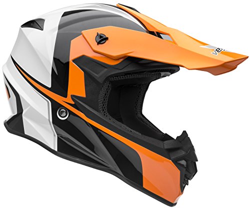 Vega Helmets VF1 Lightweight Dirt Bike Helmet  Off-Road Full Face Helmet for ATV Motocross MX Enduro Quad Sport, 5 Year Warranty (Hi-Vis Orange Stinger Graphic, Small)