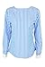 Simplee Apparel Women's Long Sleeve Backless Striped Blouse Shirt with Belt Blue
