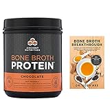 Ancient Nutrition - Bone Broth Protein Chocolate 17.8oz plus Broth Breakthrough Book Bundle-1ct