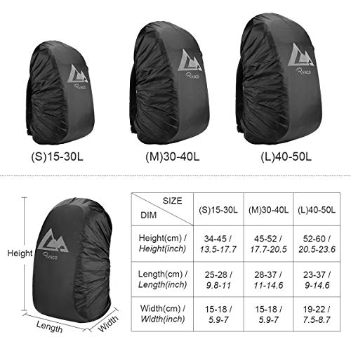 RYACO 15-50L rugzak regenhoes met antislip kruis gesp en reflecterende strepen voor kamperen, wandelen, reizen, fietsen… - Image 3