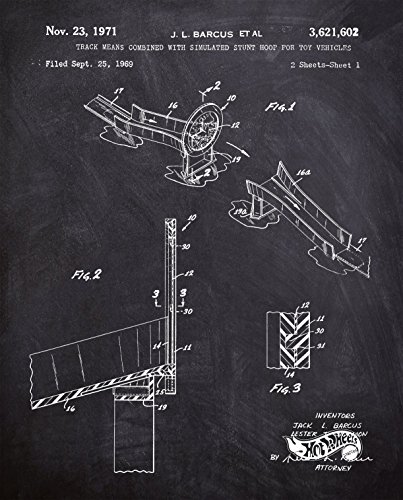 Hot Wheels Decor - Original Mattel Hot Wheels Patent Prints - Set of Four 8"x10" Prints - Great Gift for Hot Wheels Fans! - Thumbnail 4