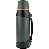 Olerd Large Thermosflask- 85oz Stainless Steel Insulated Bottle for Travel with BPA Free Cup - 2.5L Oversized Vacuum Insulated Thermoses with Handle and Strap for Hot & Cold Drinks(Green)