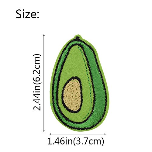 XUNHUI 10 pcs Avocado Patches Badge for Clothing Iron Embroidered Patch Applique Iron Sew on Patches Sewing Accessories for DIY Clothes