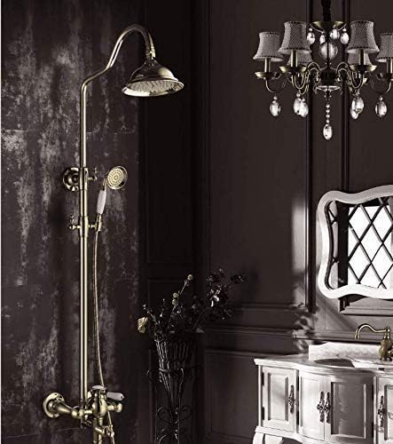 シャワー銅金メッキ3スピードシャワーシャワーシャワーセットヨーロッパの温水と冷水大型シャワー