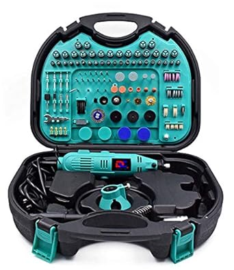 Digital Craft LRUXOR 130 W Mini Electric Drill Die Grinder with 388 pcs Accessories and Holder Abrasive Power for Metal to Work Wood Rotary Tool (3 mm, Blue)