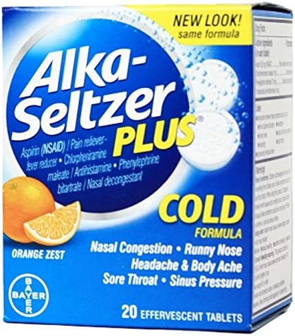 Alka-Seltzer Plus Cold Formula Effervescent Tablets Orange Zest 20 ea (Pack of 7)