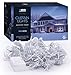 LED Concepts 300-LED Curtain String Icicle Fairy Lights with 8 Lighting Modes – UL Listed Power Supply, White