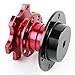 Auto Dynasty 6-Hole Pull Ball Bearing Style 2 inches Thick Steering Wheel Short Quick Release Hub Adapter (Red)