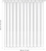 ANSIO Shower Curtain 180x200 cm Mould Resistant White 100% Polyester view 4
