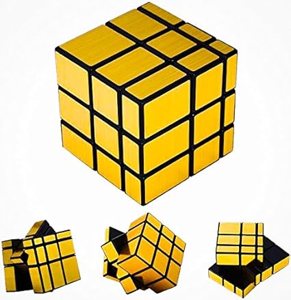 D ETERNAL Mirror Cube 3x3 Rubik Cube High Speed Gold Mirror Magic Rubix Rubick Cube 3x3 Mirror Rubic Cube Brainstorming Puzzle Game Toy