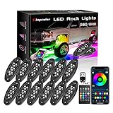 Chipcolor 12 Pods LED Rock Lights Kit, APP/RF