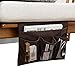 Bedside Storage Organizer/Beside Caddy/Table Cabinet Storage Organizer for Tablet Magazine Phone Remotes - All Within Arms Reach (Coffee)