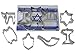 R&M International Jewish Holiday Cookie Cutters, Chai, Menorah, Dreidel, Shofar, Torah, Star, 6-Piece Set